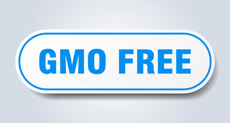 gmo free sign. rounded isolated button. white sticker