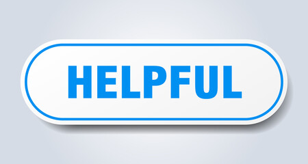 helpful sign. rounded isolated button. white sticker