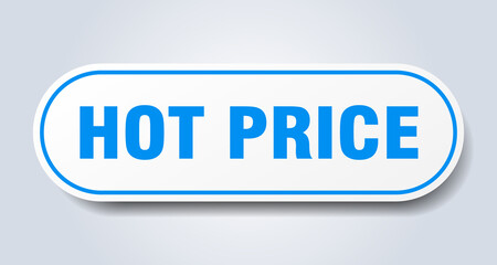 hot price sign. rounded isolated button. white sticker