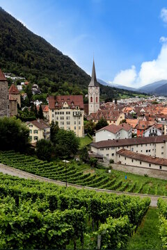 Blick auf die Altstadt in Chur, Schweiz