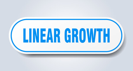 linear growth sign. rounded isolated button. white sticker