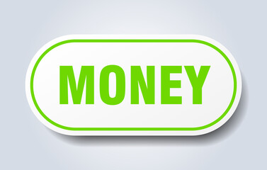 money sign. rounded isolated button. white sticker