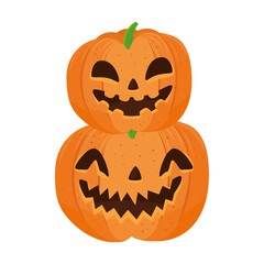 halloween pumpkin cartoons design, happy holiday and scary theme Vector illustration