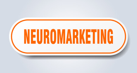 neuromarketing sign. rounded isolated button. white sticker