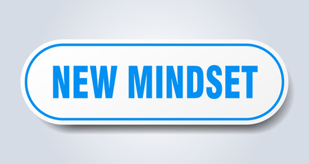 new mindset sign. rounded isolated button. white sticker