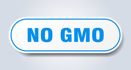 no gmo sign. rounded isolated button. white sticker