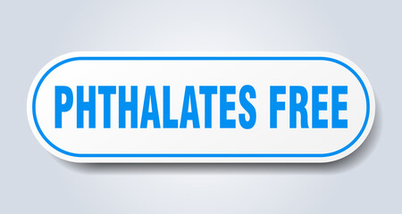 phthalates free sign. rounded isolated button. white sticker