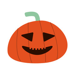 halloween pumpkin with face flat style icon