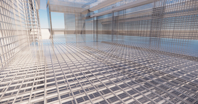 3D BIM model of reinforcement framework of the building	
