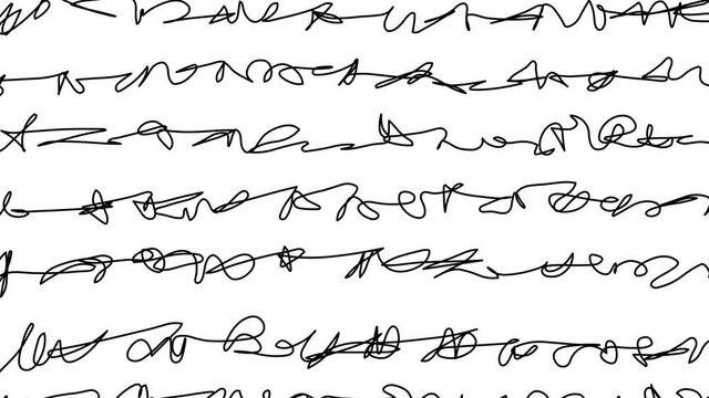 Abstract random animated background hand drew doodle scribble. Black and white.