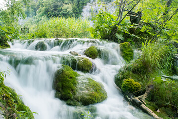 Mountain's river stream view. Croatia, National Park.