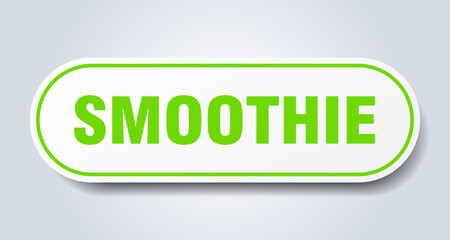 smoothie sign. rounded isolated button. white sticker