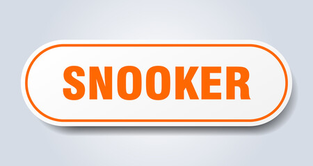 snooker sign. rounded isolated button. white sticker