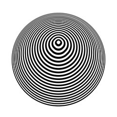 Circle design element. 3D illusion.