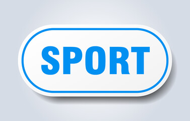 sport sign. rounded isolated button. white sticker