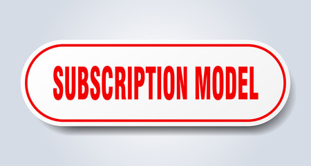 subscription model sign. rounded isolated button. white sticker
