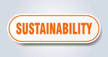 sustainability sign. rounded isolated button. white sticker