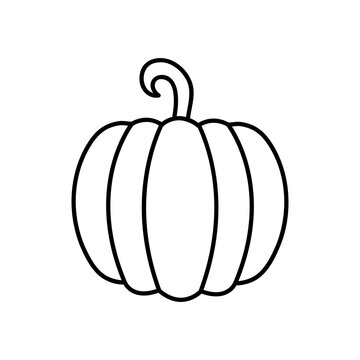 cartoon pumpkin icon, line style design