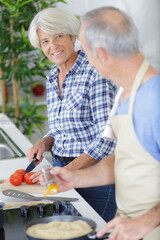 senior couple in the kitchen