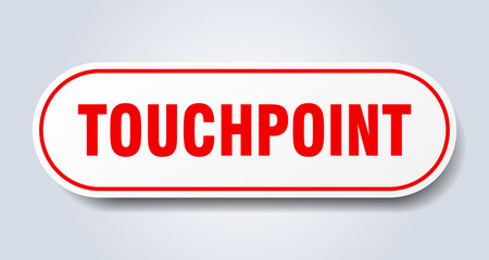 touchpoint sign. rounded isolated button. white sticker