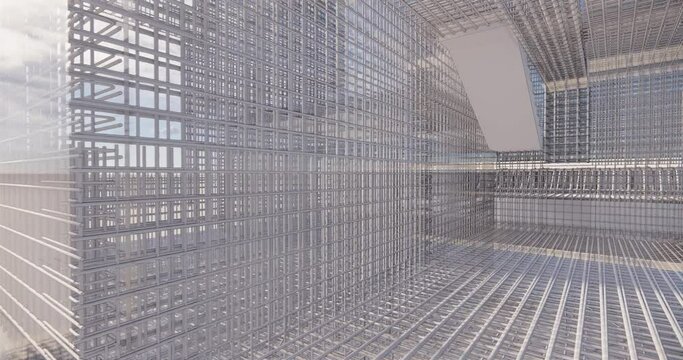 3D BIM model of reinforcement framework of the building