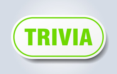 trivia sign. rounded isolated button. white sticker