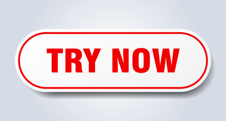 try now sign. rounded isolated button. white sticker