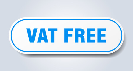vat free sign. rounded isolated button. white sticker