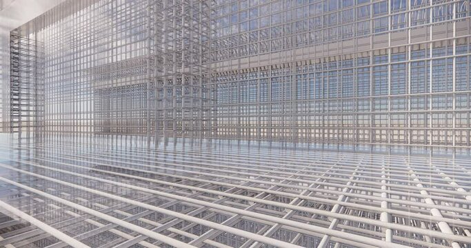 3D BIM model of reinforcement framework of the building	