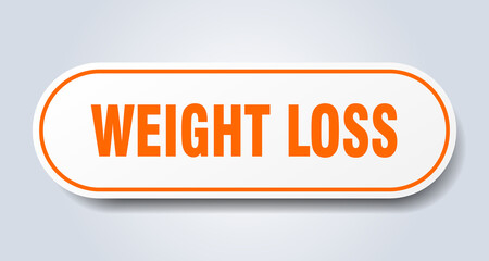 weight loss sign. rounded isolated button. white sticker