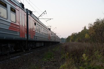 Fototapeta premium An image of the train at close range.