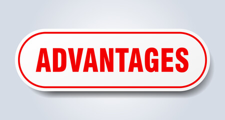 advantages sign. rounded isolated button. white sticker