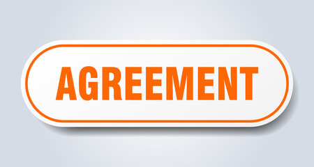 agreement sign. rounded isolated button. white sticker
