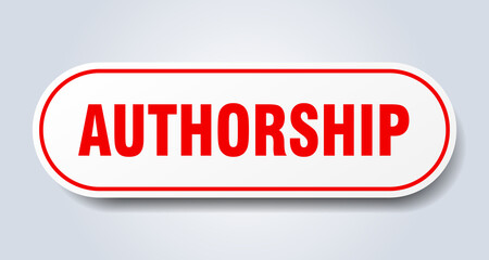 authorship sign. rounded isolated button. white sticker