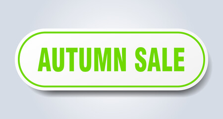 autumn sale sign. rounded isolated button. white sticker