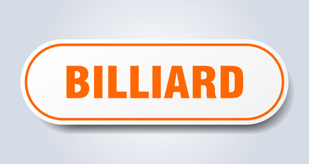 billiard sign. rounded isolated button. white sticker