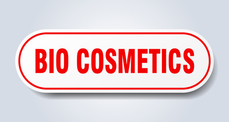 bio cosmetics sign. rounded isolated button. white sticker