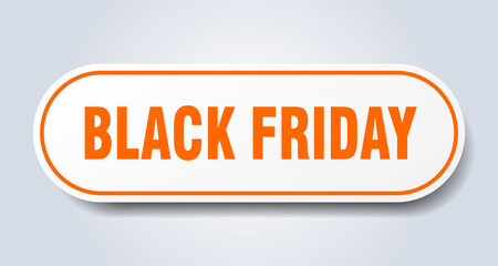 black friday sign. rounded isolated button. white sticker
