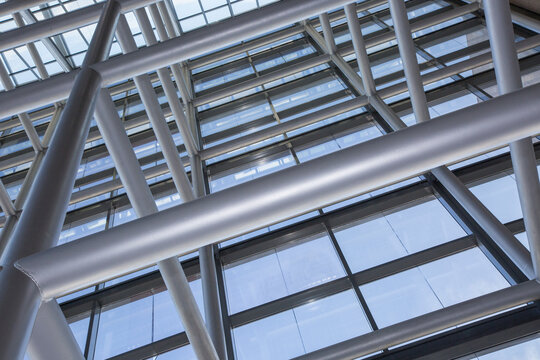 Windows and iron construction in the background