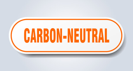 carbon-neutral sign. rounded isolated button. white sticker
