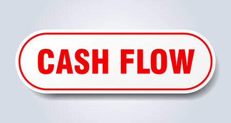 cash flow sign. rounded isolated button. white sticker