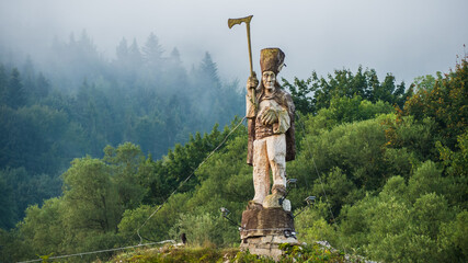 Szczawnica, Poland. 09/10/2020. Rock with a figure of a highlander.