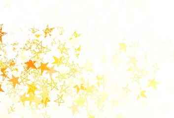 Light Orange vector background with colored stars.