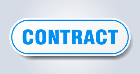contract sign. rounded isolated button. white sticker