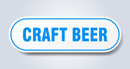 craft beer sign. rounded isolated button. white sticker