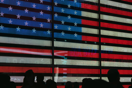 Digital USA Flag in Times Square, New York