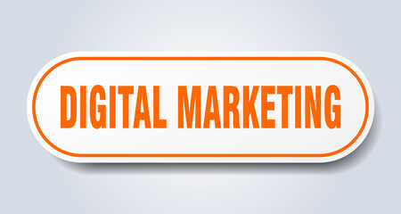 digital marketing sign. rounded isolated button. white sticker