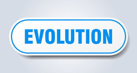 evolution sign. rounded isolated button. white sticker