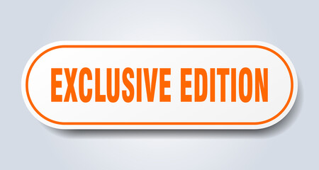 exclusive edition sign. rounded isolated button. white sticker