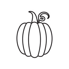 pumpkin vegetable icon, line style